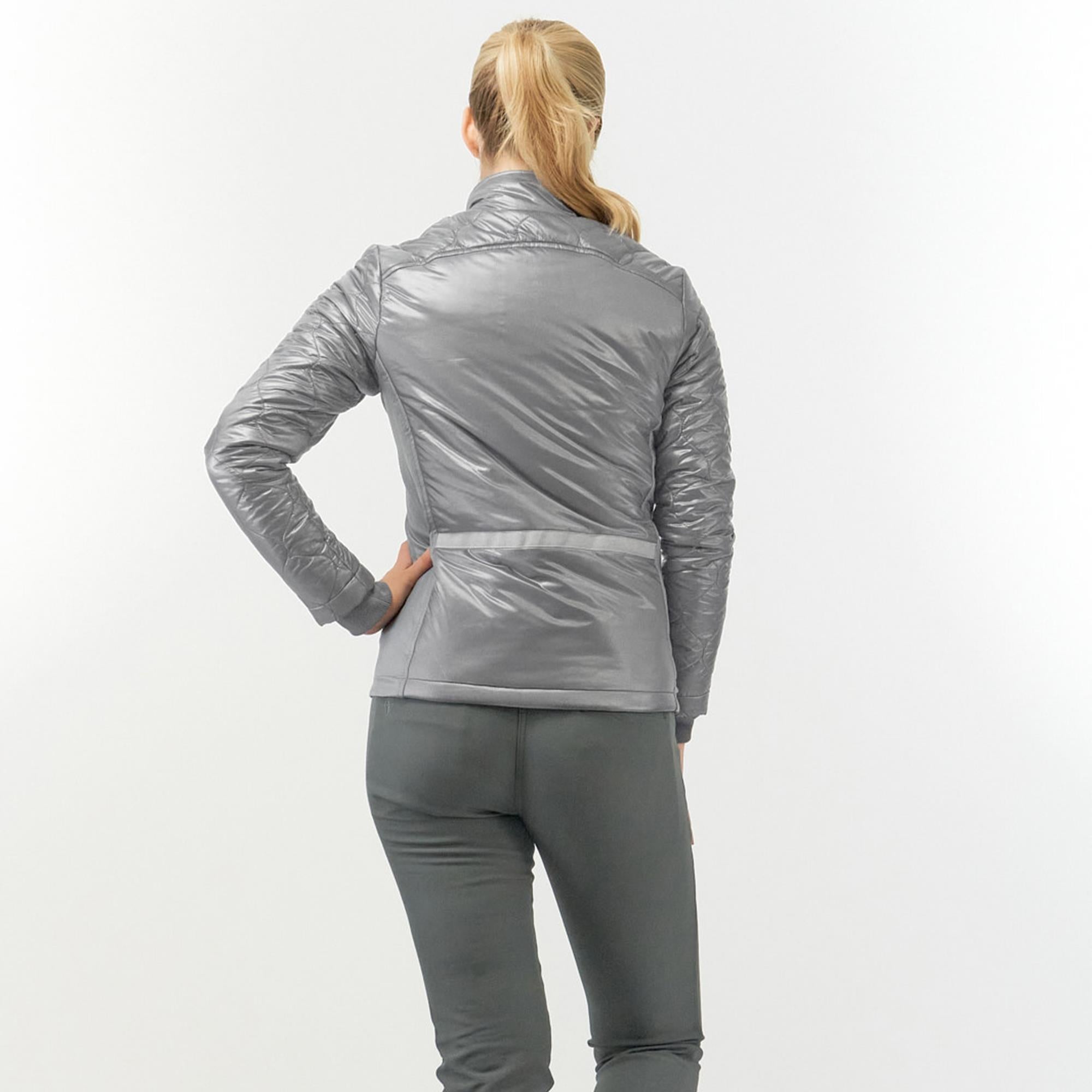 Pure Golf Bronwyn Quilted Ladies Golf Jacket Charcoal Grey